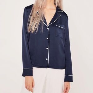 Miss guided navy pajama blouse